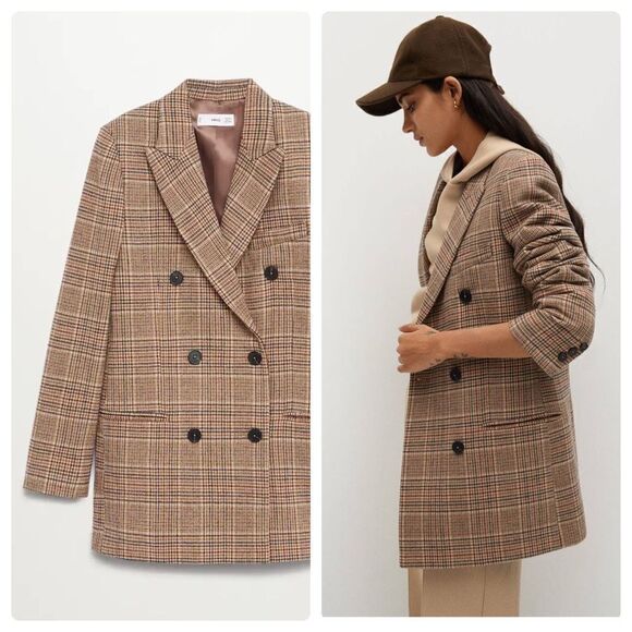 Mango Plaid Jacket Blazer new - Picture 3 of 12